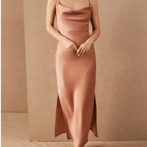 Cali Satin Charmeuse Midi Dress size 2 in Sedona Sunset